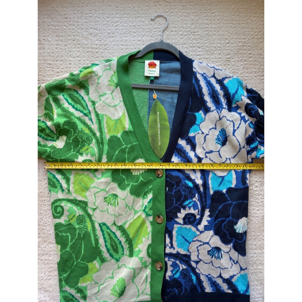 Farm Rio Tropical Groove Cardigan M 100% Cotton Botanical Floral Maximalist NWT - Picture 14 of 14